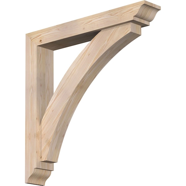 Ekena Millwork Thorton Traditional Smooth Bracket w/ Offset Brace, Douglas Fir, 5 1/2"W x 34"D x 34"H BKT0604X34X34THR01SDF - main
